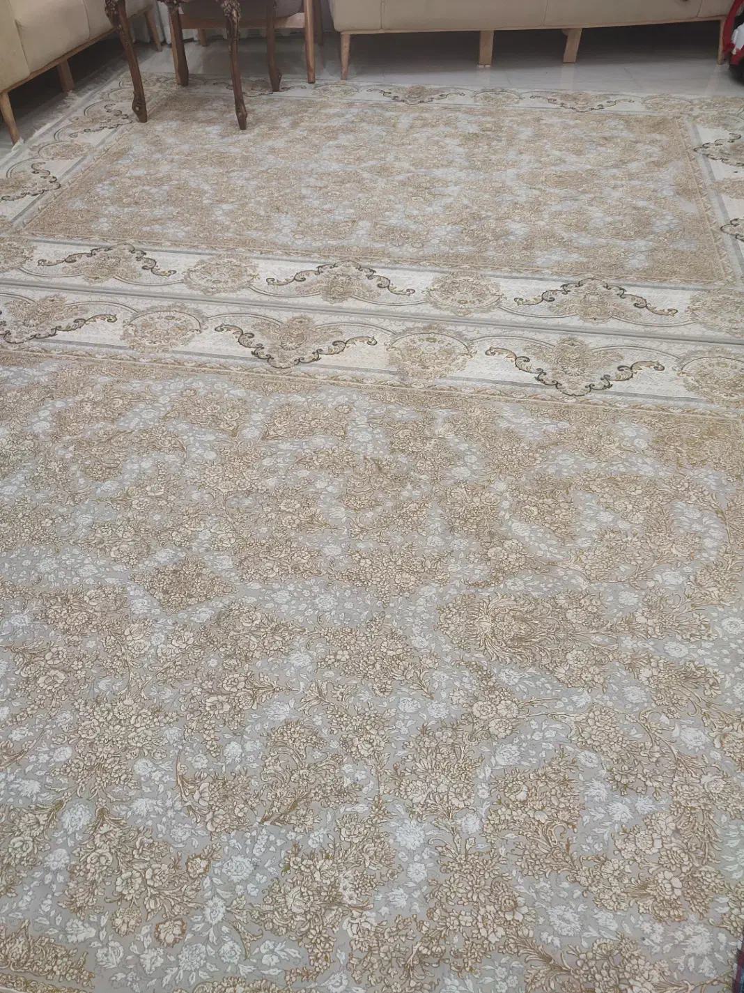 دوعدد فرش افشان طلا کوب ۶متری مشهد دونه ۱۴|فرش|همدان, |دیوار