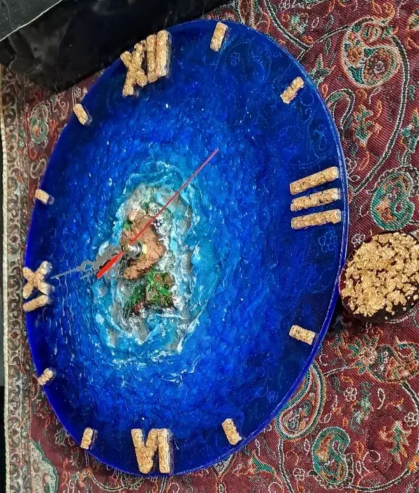 ساعت دیواری رزینی|صنایع دستی و سایر لوازم تزئینی|شاهینشهر, مسکن مهر|دیوار