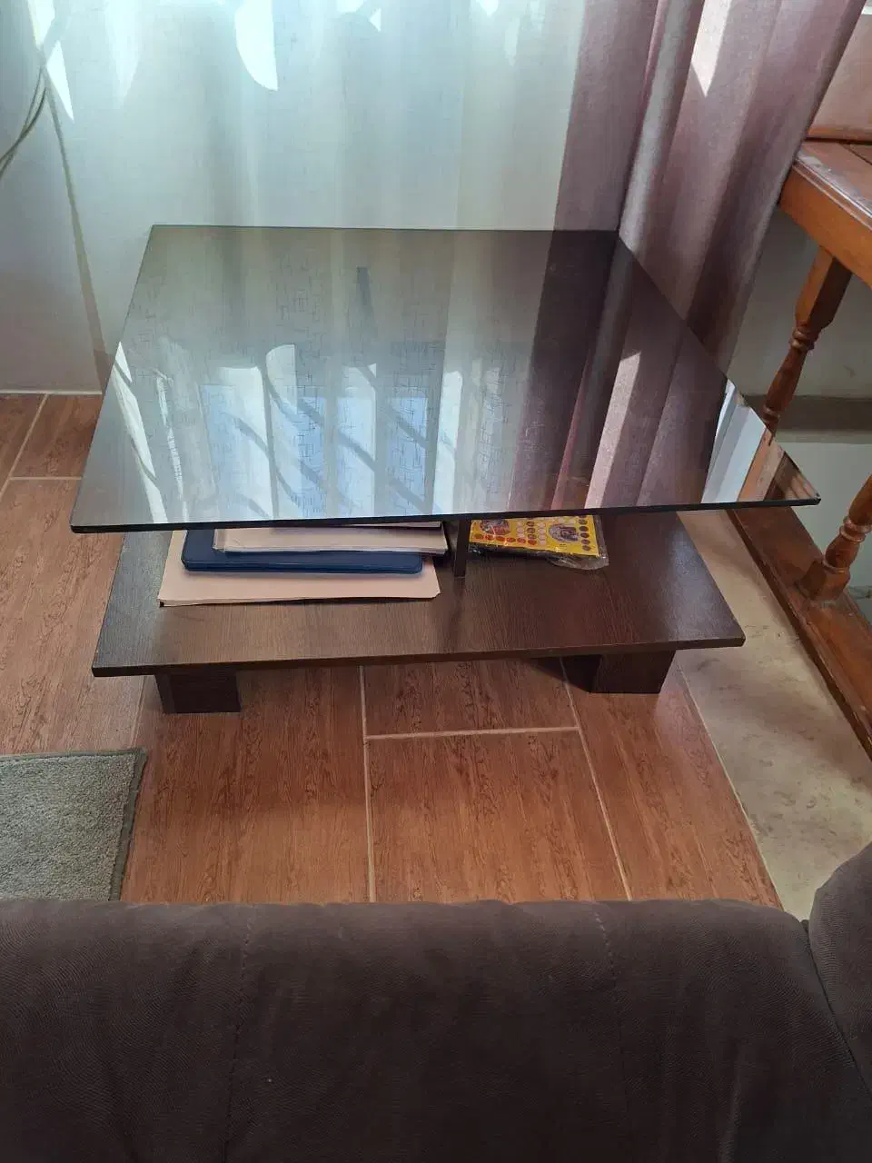 میز جلو مبلی شیشه و چوب|مبلمان خانگی و میز عسلی|رویان, |دیوار