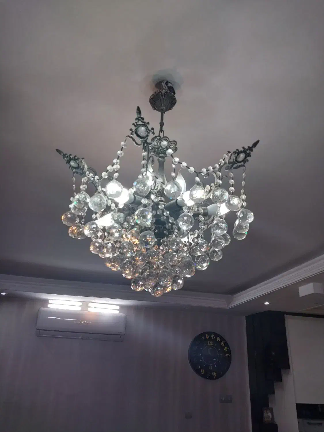 لوستر کریستالی برنج|لوستر و چراغ آویز|تهران, جوادیه|دیوار