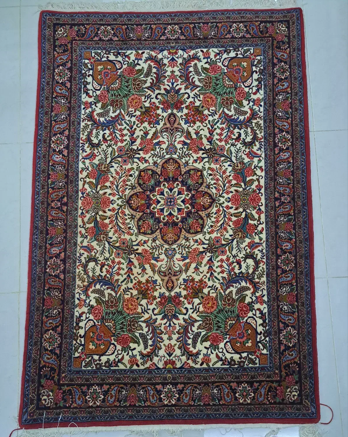 فرش زرع ونیم دستباف دوپود طرح بیجار|فرش|همدان, |دیوار