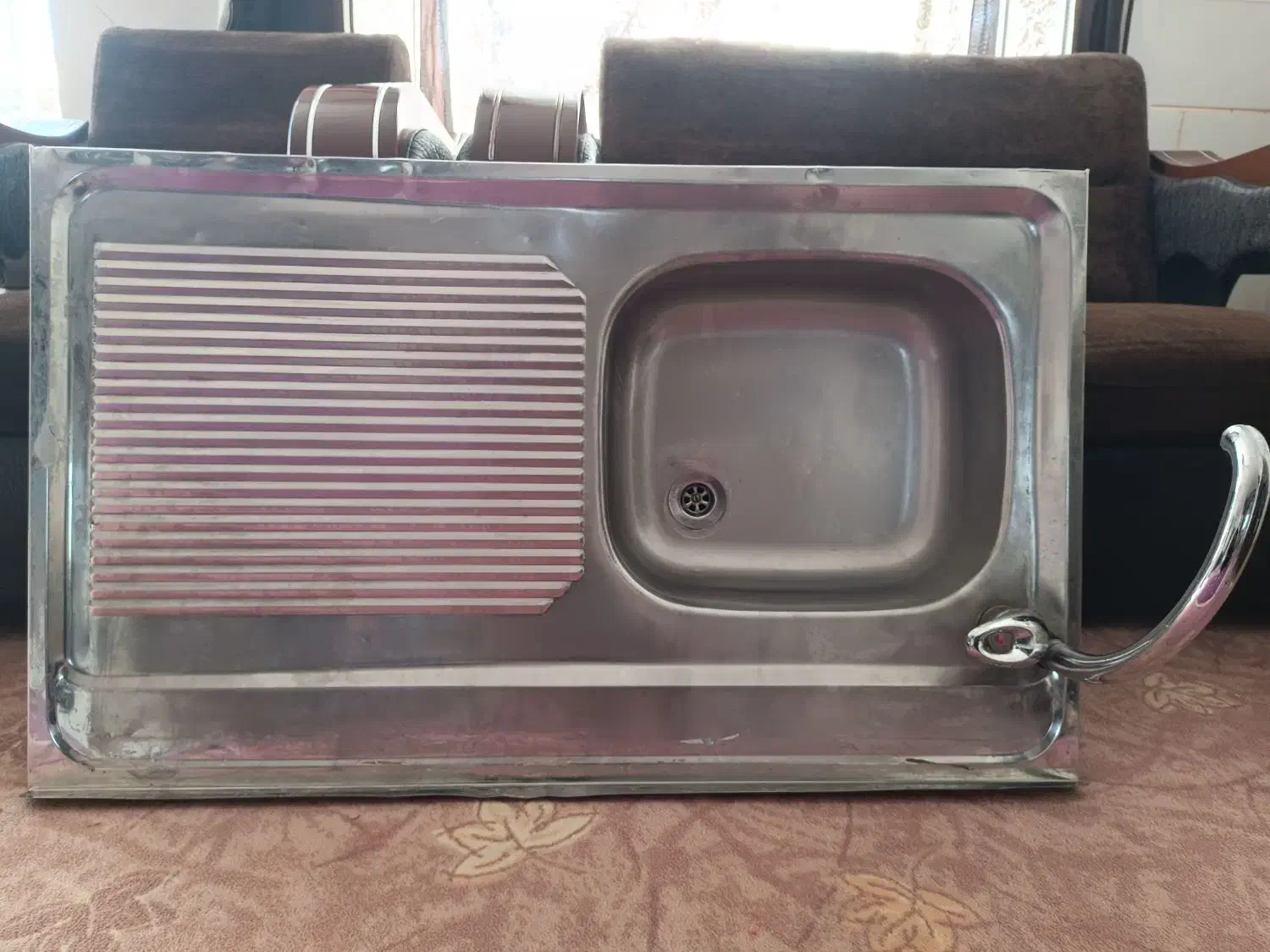 سینک ظرفشویی و شیر استیل|مصالح و تجهیزات ساختمان|مبارکه, |دیوار