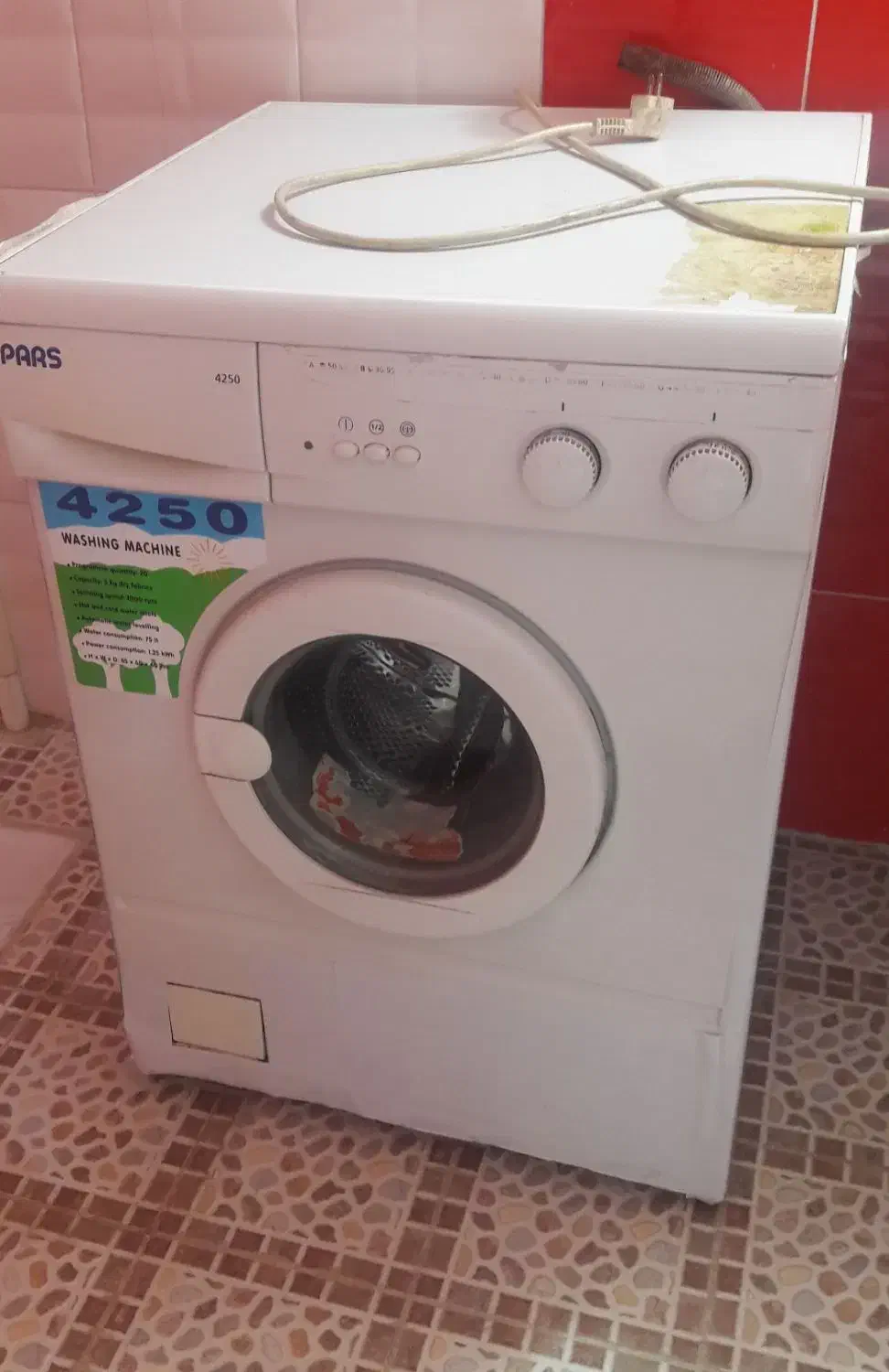 ماشین لباسشویی پارس ۵ کیلویی|ماشین لباسشویی و خشککن لباس|شاهینشهر, عطار|دیوار