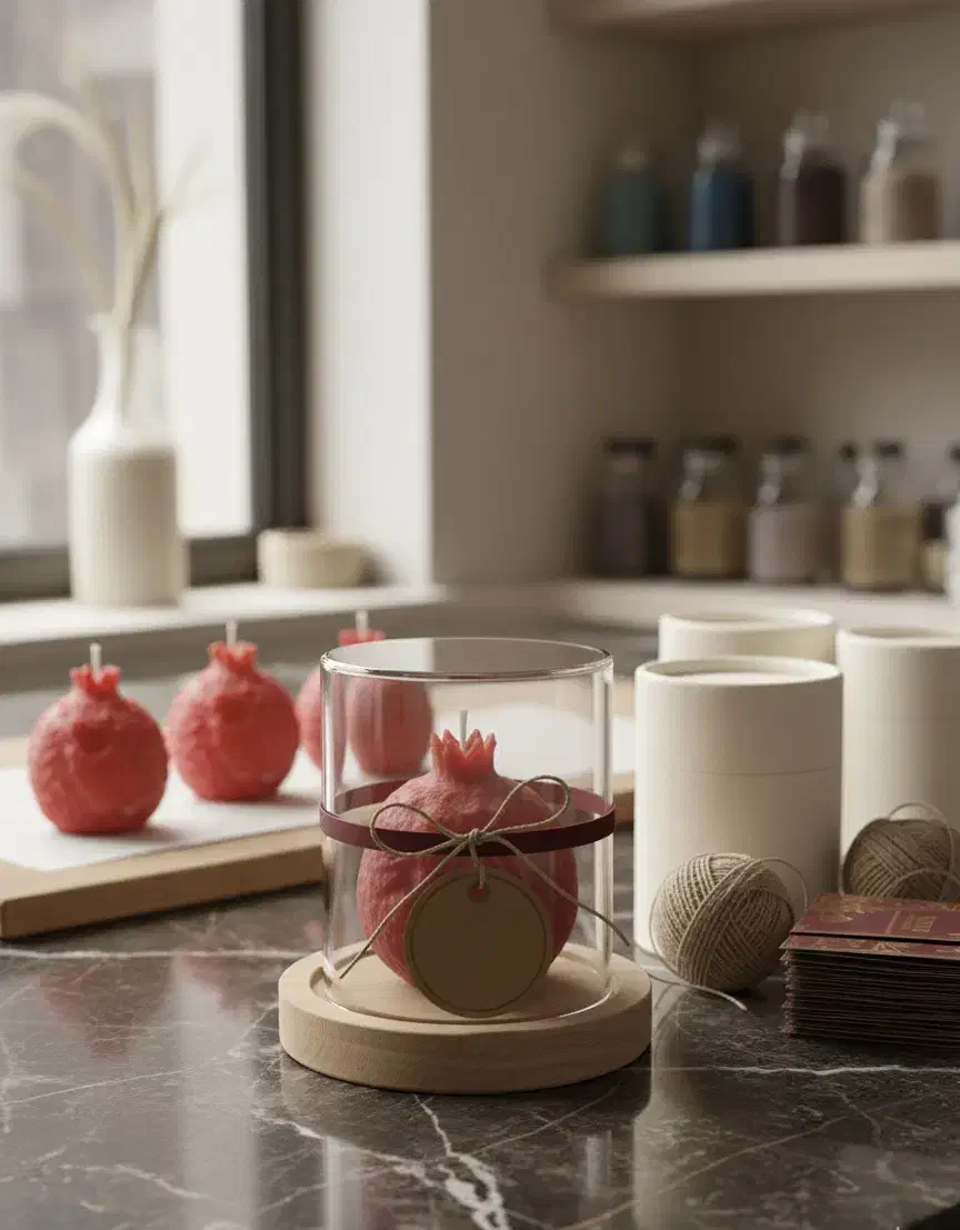 شمع دست ساز انار مخصوص یلدا با نقشه ایران|صنایع دستی و سایر لوازم تزئینی|تهران, صادقیه|دیوار