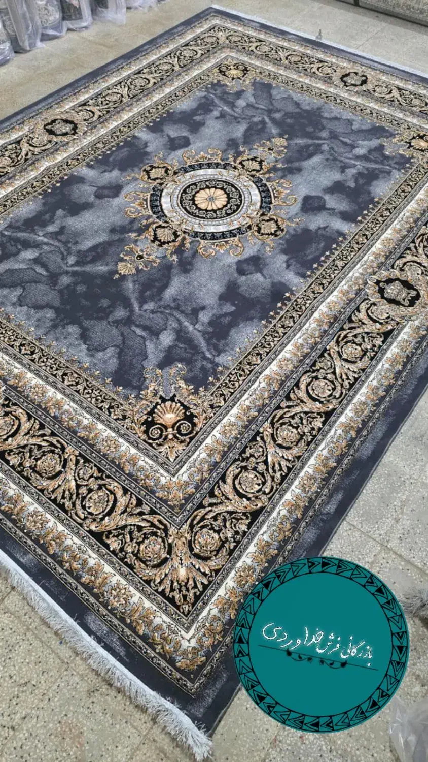 فرش//لوتوس یاسی*|فرش|کرمان, |دیوار