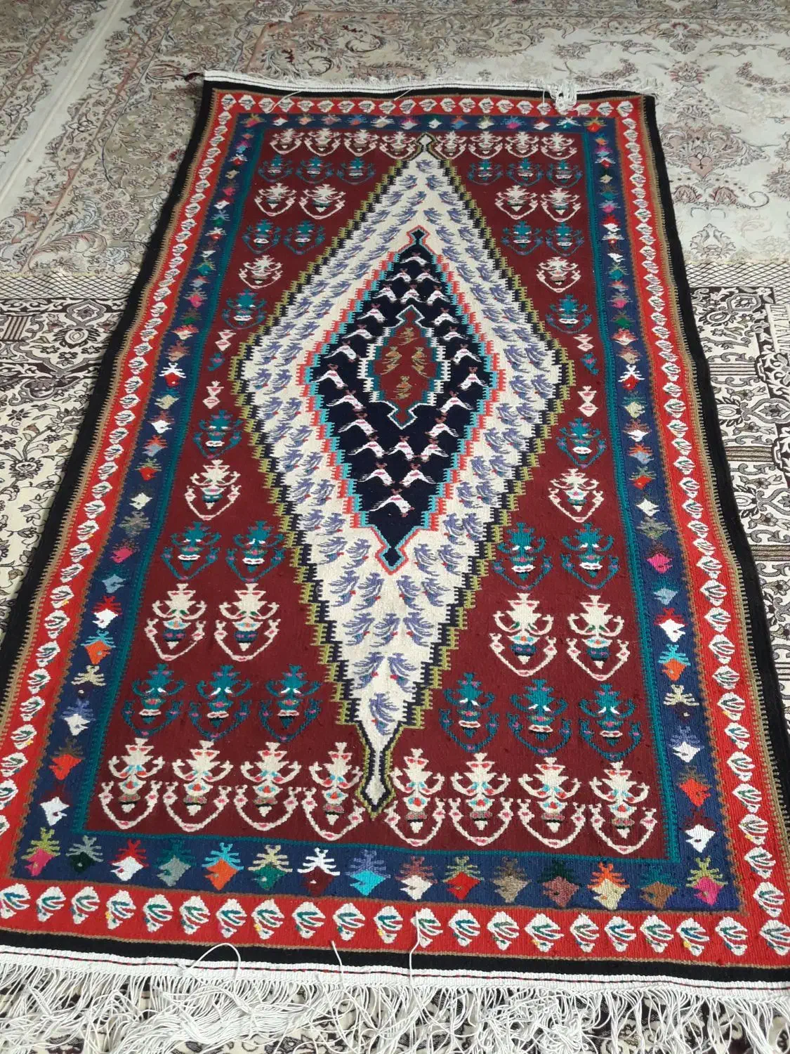 گلیم کامواه نو نو|گلیم، جاجیم، گبه|کرمانشاه, |دیوار