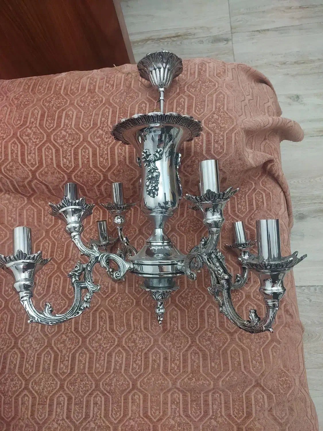 لوستر برنج ۸ لامپه|لوستر و چراغ آویز|تبریز, |دیوار