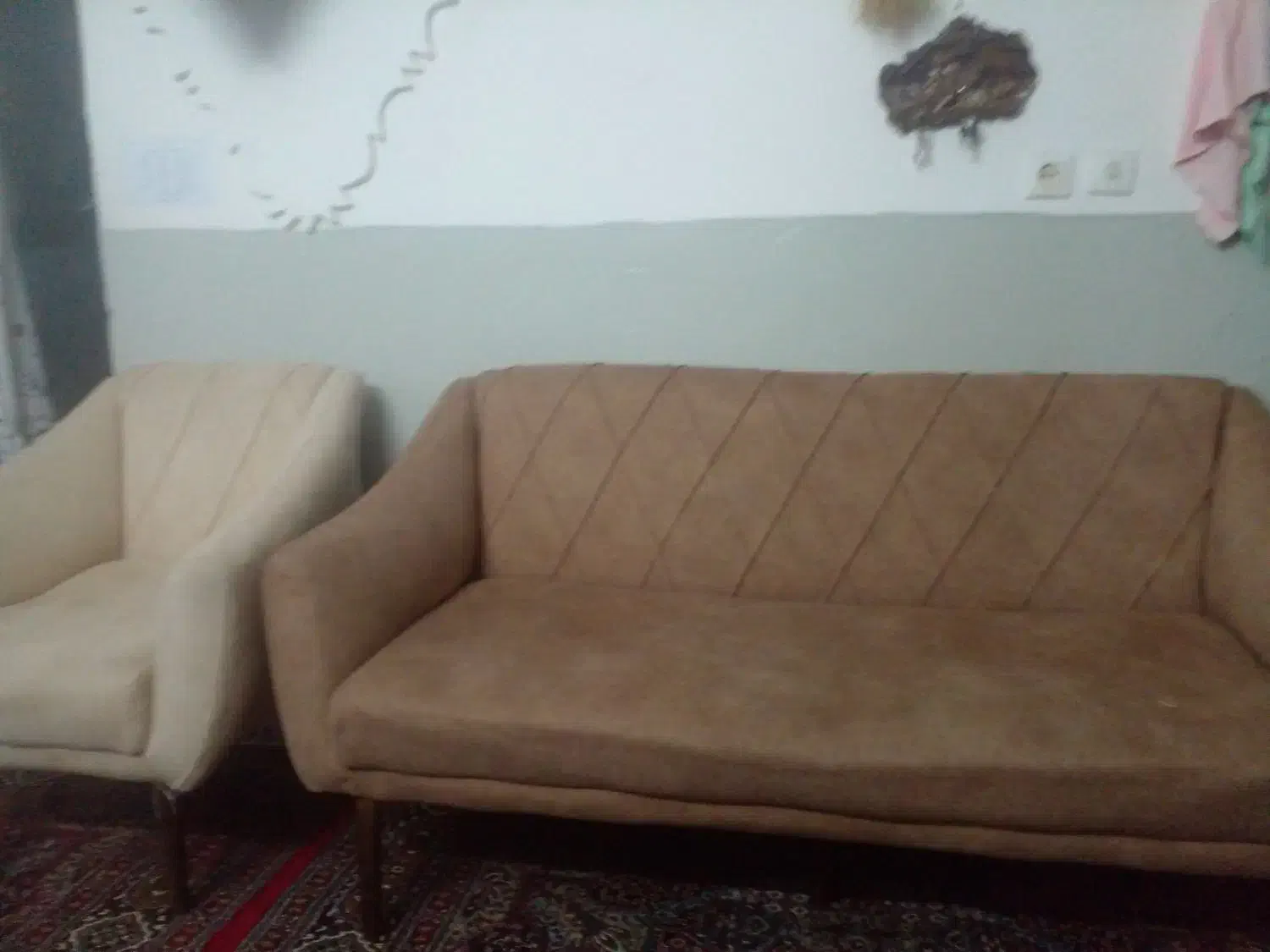 مبل 7نفره کولر آبی بزرگ و میز تلویزیون|مبلمان خانگی و میز عسلی|علیآباد کتول, |دیوار