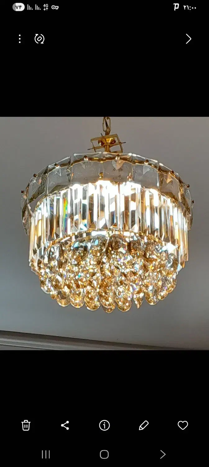 یک عددلوستربسیارتمیزبایه دیوارکوب|لوستر و چراغ آویز|پرند, فاز ۵|دیوار