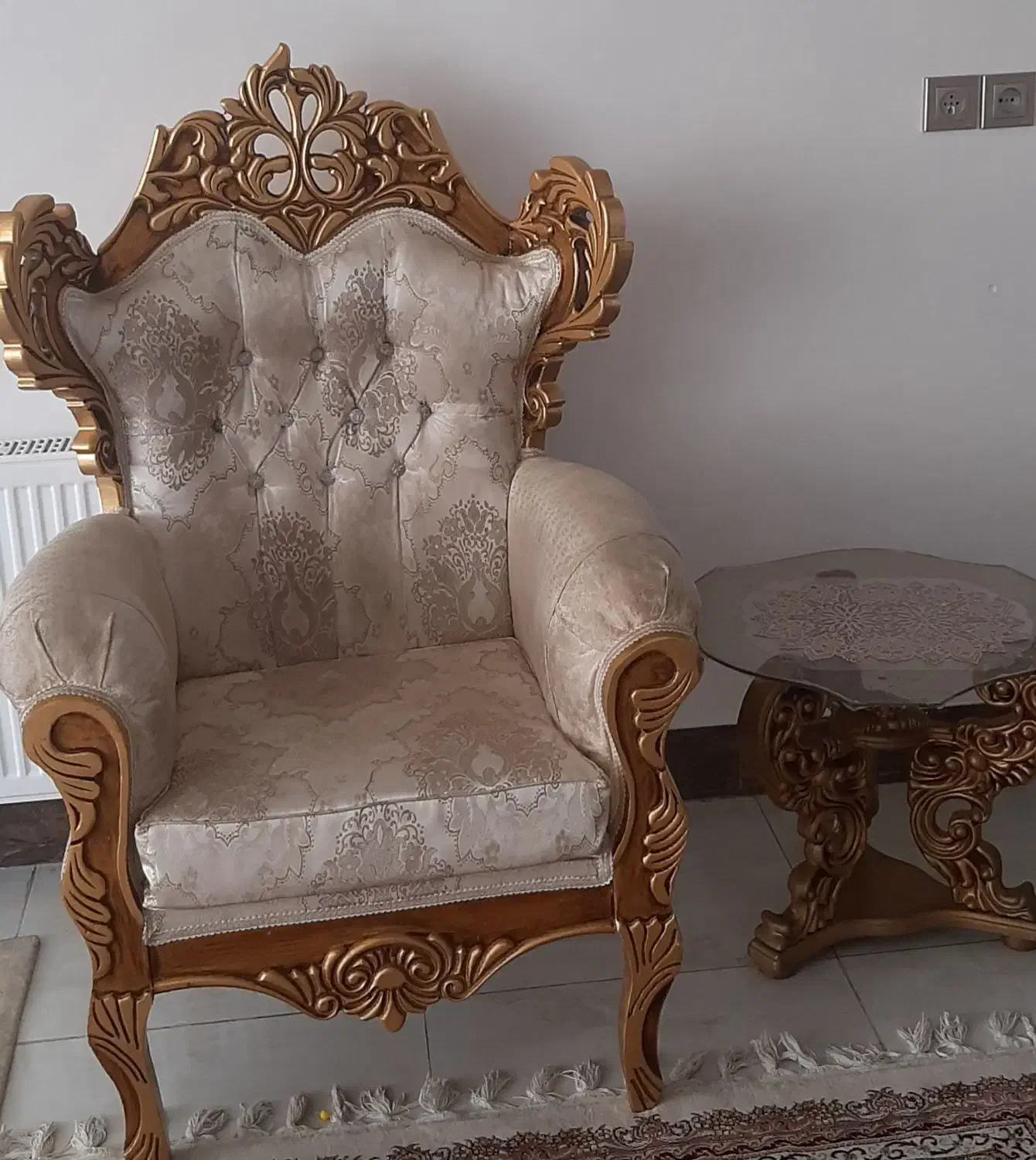 مبلمان سلطنتی ۹نفره|مبلمان خانگی و میز عسلی|لنجان, |دیوار