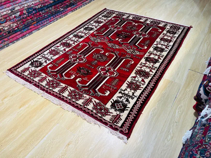 فزش پرده ای لری بافت تمام رنگ گیاهی|فرش|تهران, سلسبیل شمالی|دیوار