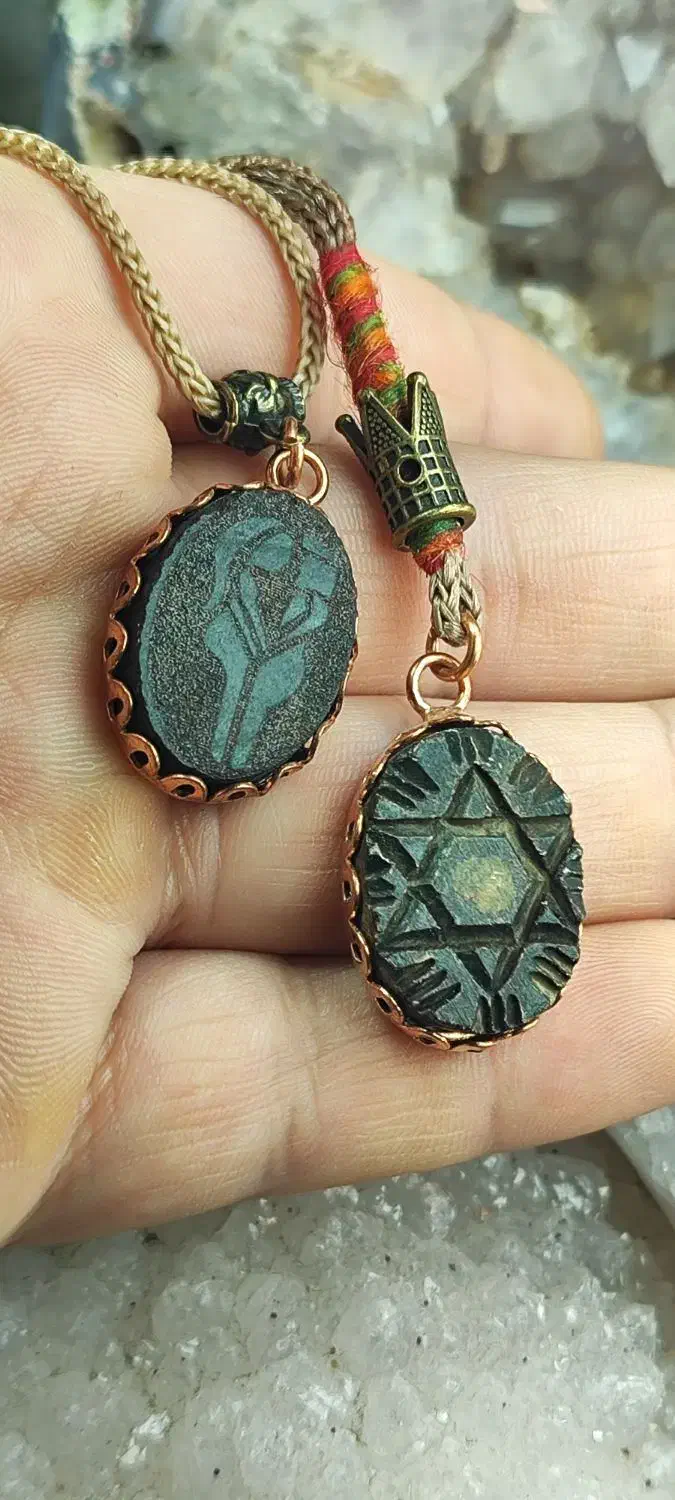 انگشتر گردنی سنگ هبهاب عربی قاب گرفته شده کد۵۰|جواهرات|اصفهان, شیخ اشراق|دیوار