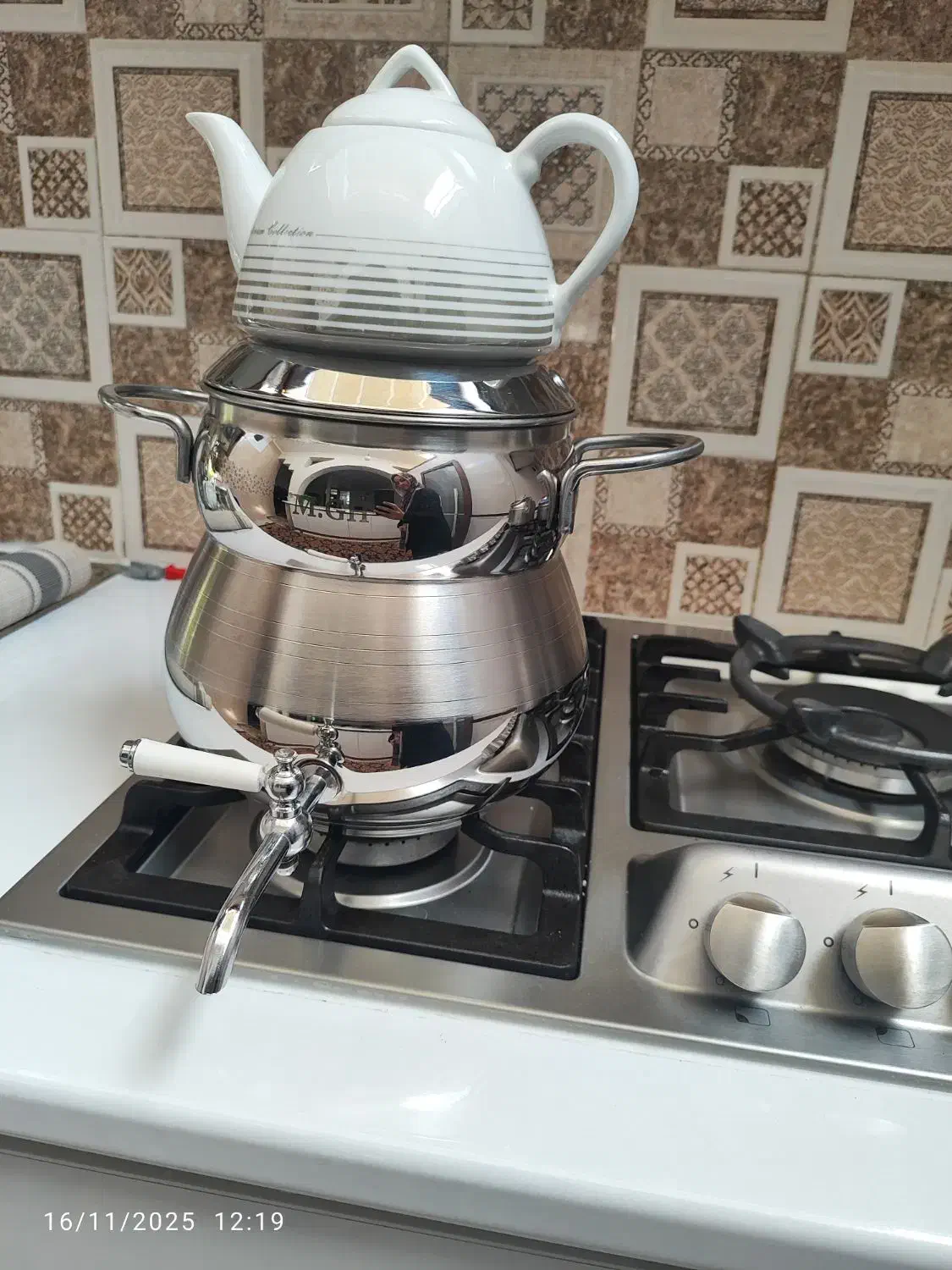 سماور رو گازی نونو|قوری، کتری، قهوه‌ساز دستی|مهدی شهر, |دیوار