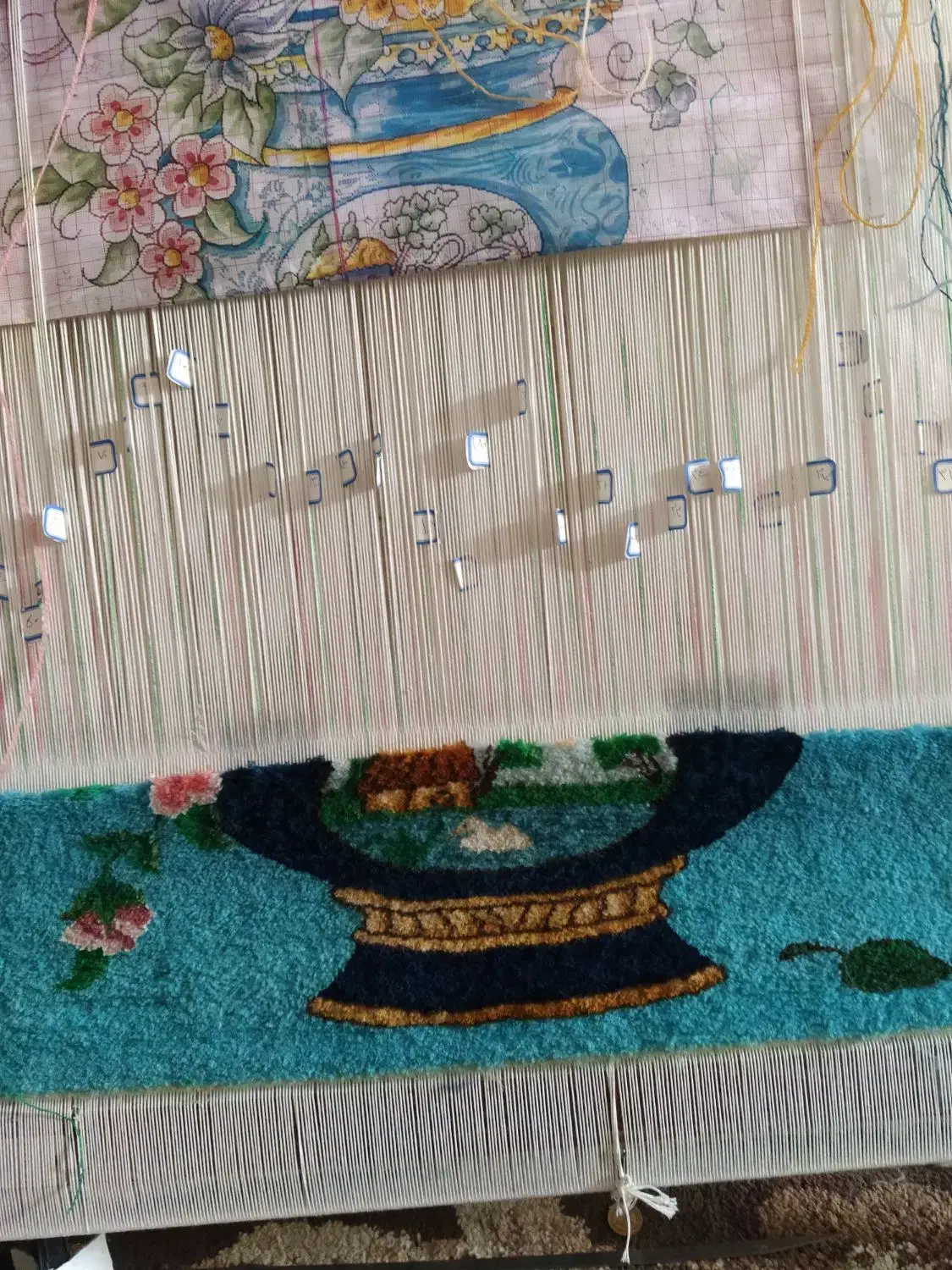 تابلو فرش نقشه سنتی همراه با وسایل کامل|تابلو فرش|خرمآباد, |دیوار