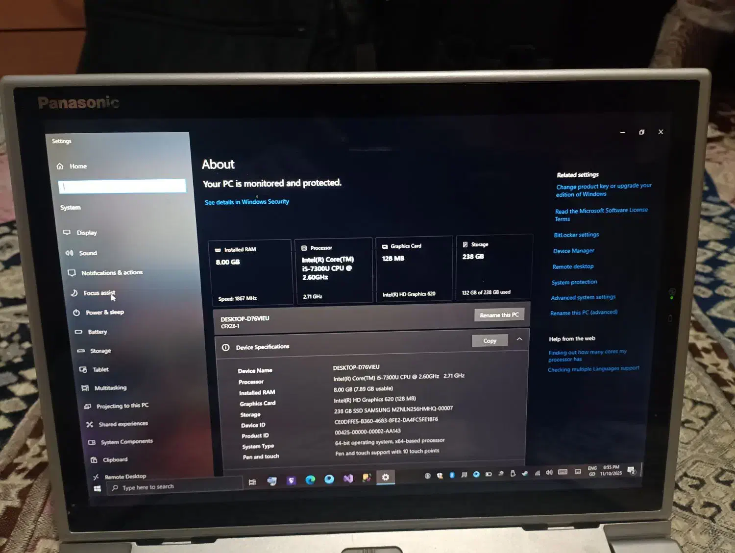 لپتاپ پاناسونیک نسل7|رایانه همراه|ساوه, |دیوار