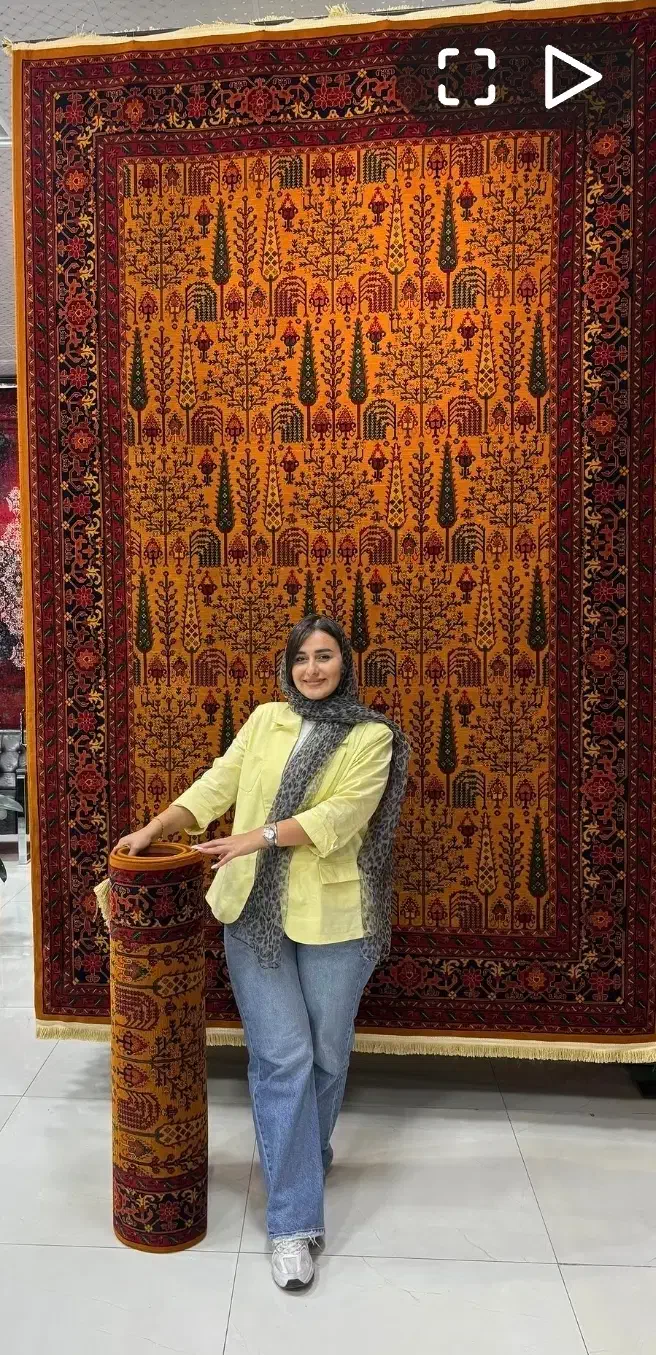 فرش درختی با رنگ زمینه دارچینی ۱۲و۹و۶ متری|فرش|قم, باجک دو|دیوار