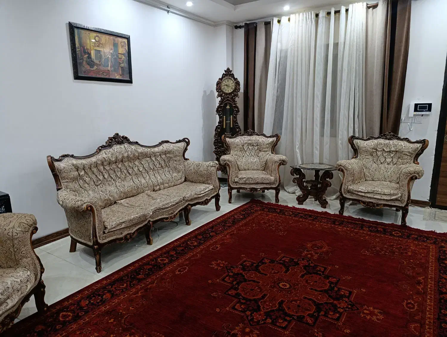 مبل راحتی سلطنتی 9نفره چوب راش|مبلمان خانگی و میز عسلی|گنبد کاووس, |دیوار