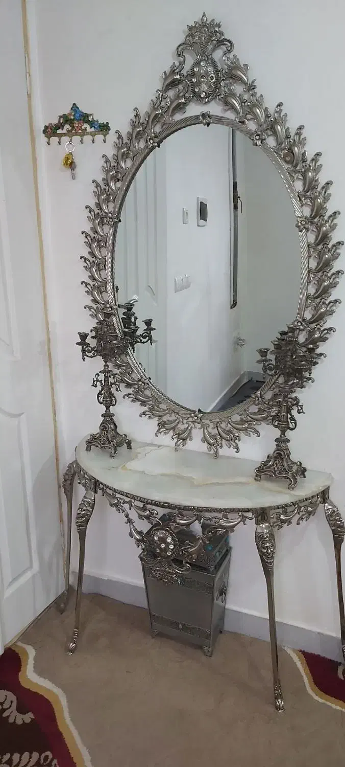 آینه شمعدان تمام برنز سنگین وزن|آینه|تبریز, |دیوار