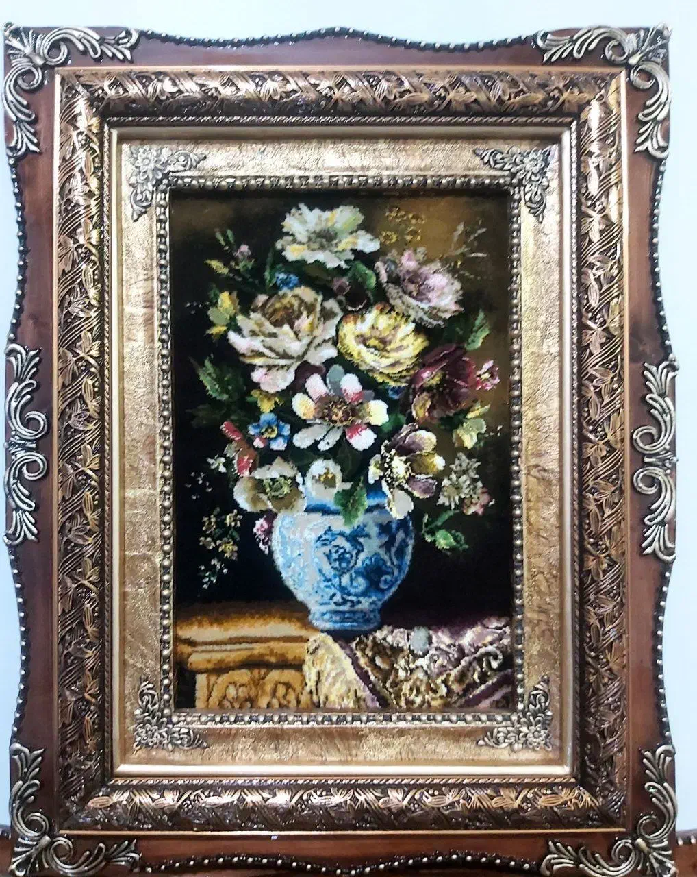 تابلو گل مادر کد 19 دستبافت و ابریشم دار|تابلو فرش|تبریز, |دیوار