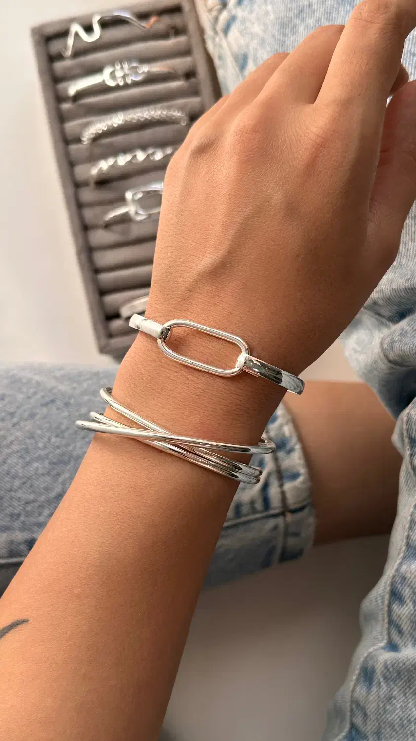 بنگل های مینیمال آبکاری نقره|بدلیجات|تهران, فاطمی|دیوار