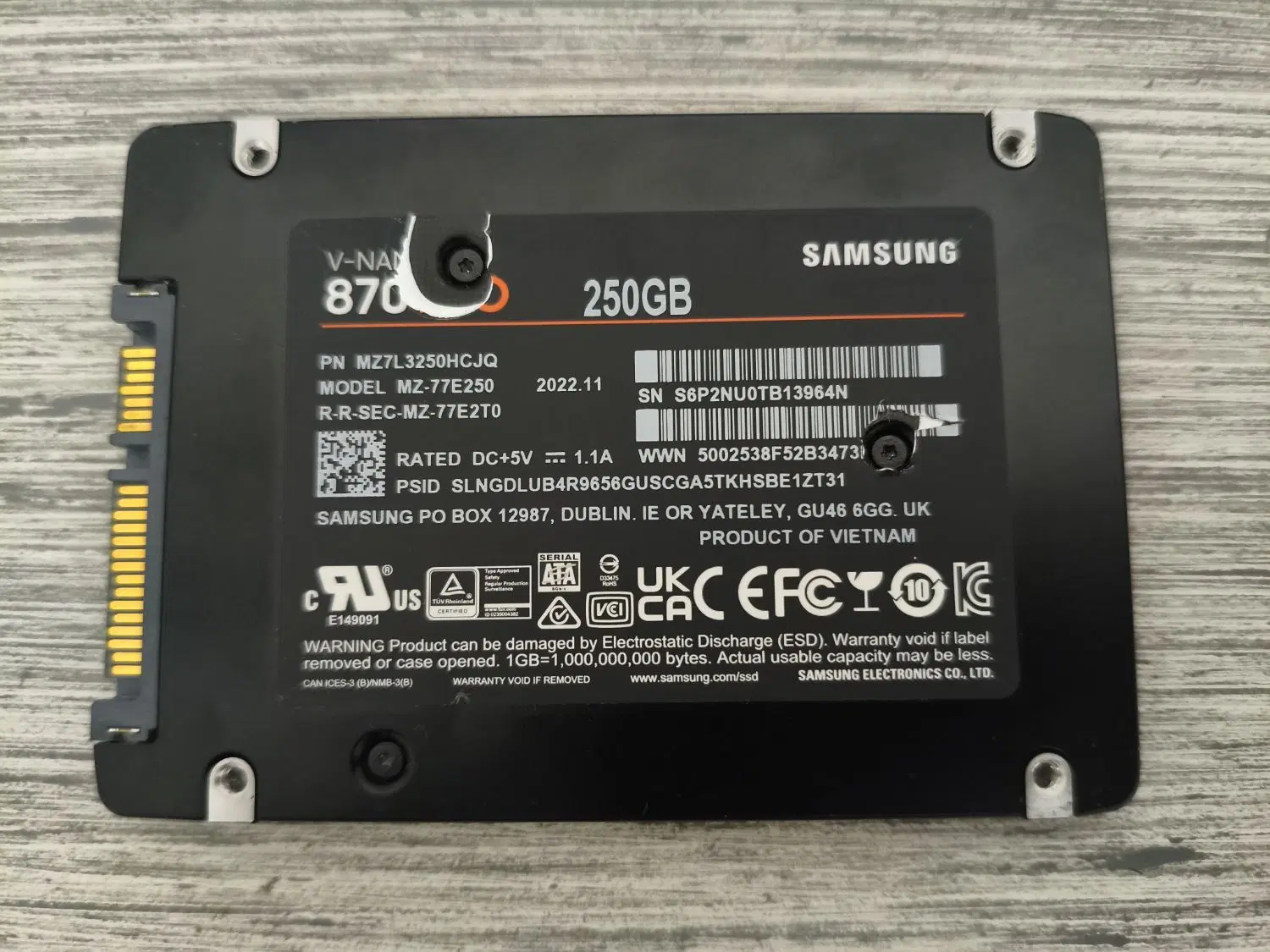 هارد ssd 250GB 870EVO samsung|قطعات و لوازم جانبی رایانه|تهران, بهداشت|دیوار