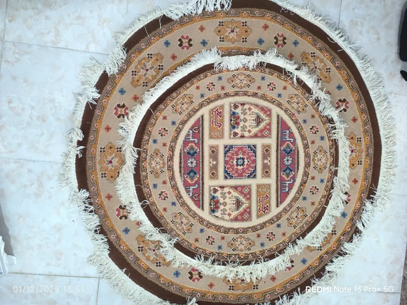 گلیم فرش گرد شاهسون ستاره کویر یزد|گلیم، جاجیم، گبه|رشت, علی آباد|دیوار