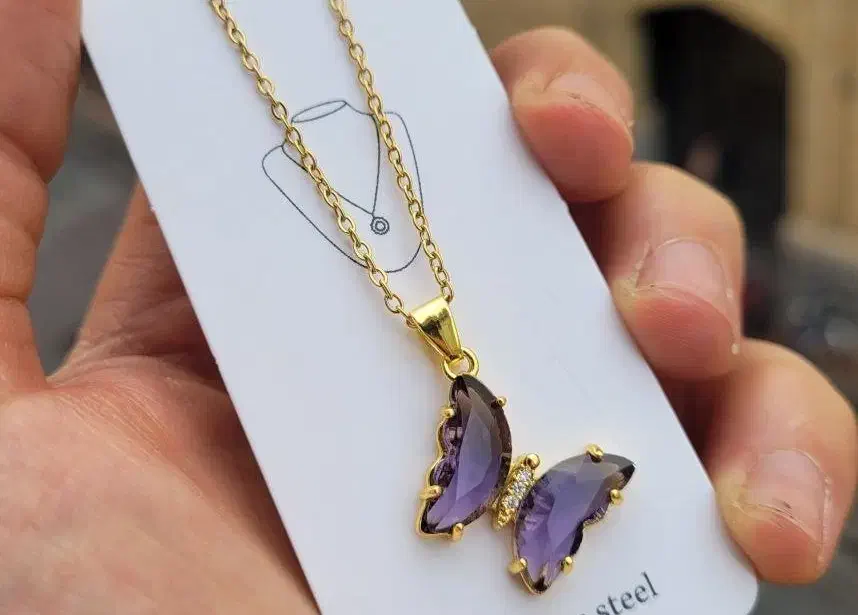 گردنبند پروانه بنفش|بدلیجات|رودسر, |دیوار