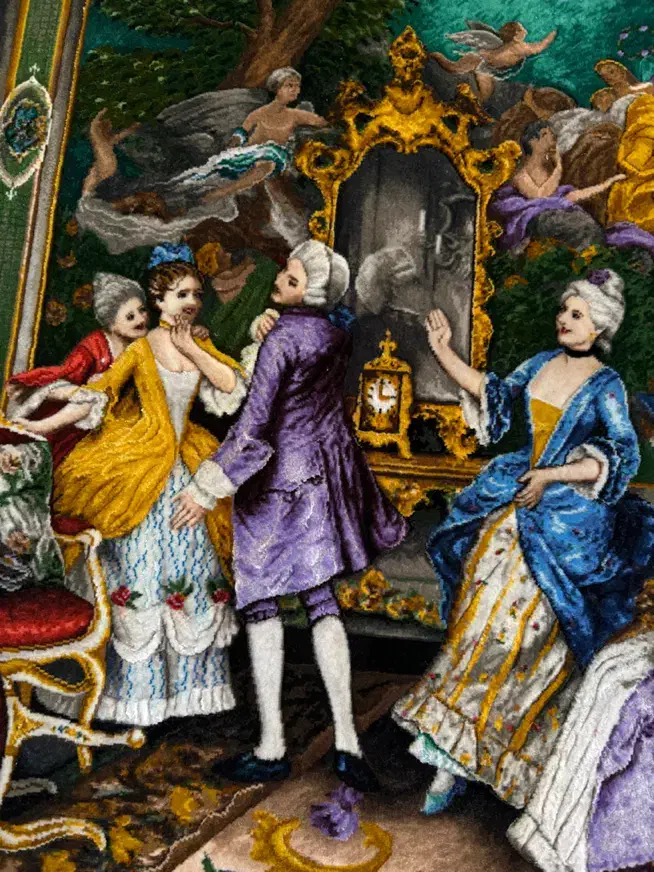 تابلوفرش دستبافت زیبا و لاکچری جمع خانوادگی|تابلو فرش|تهران, جردن|دیوار