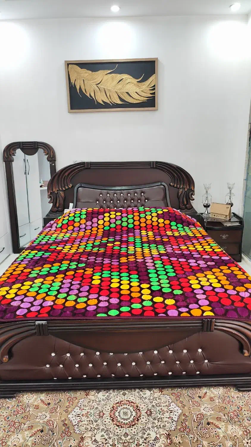 تخت دو نفره (چوب)|تخت و سرویس خواب|مشهد, میعاد (شهرک غرب)|دیوار