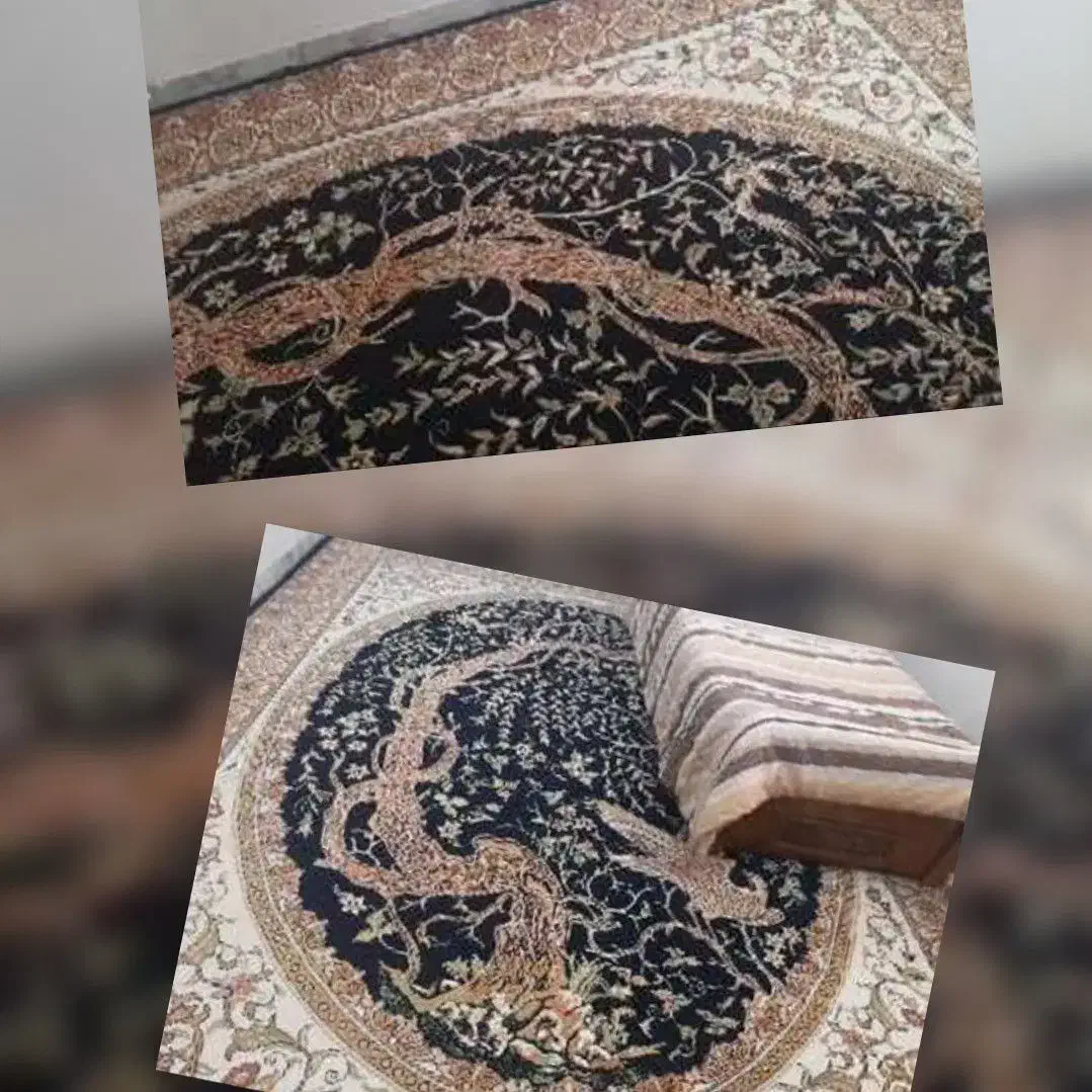 دو تخته فرش سورمه ای|فرش|مبارکه, |دیوار