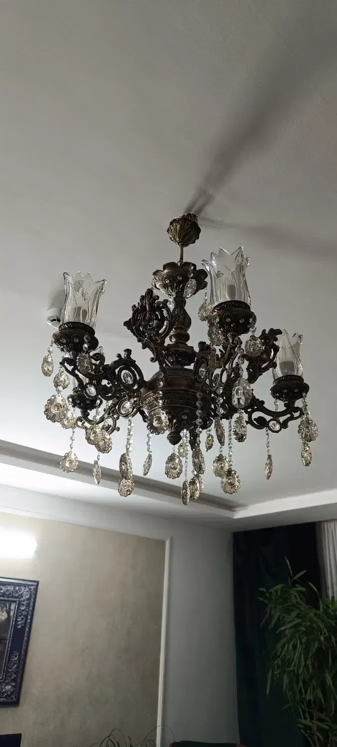 لوستر 5 شعله . فلز و کریستال|لوستر و چراغ آویز|مشهد, رضاشهر|دیوار