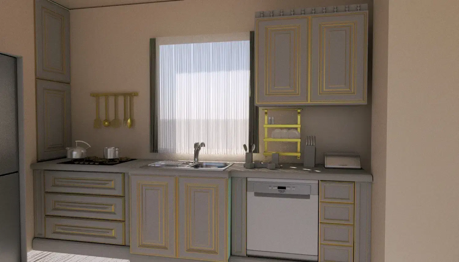 طراحی کابینت آشپزخانه و کمد ورندر سه‌بعدی قبل اجرا|خدمات رایانه‌ای و موبایل|تهران, صادقیه|دیوار