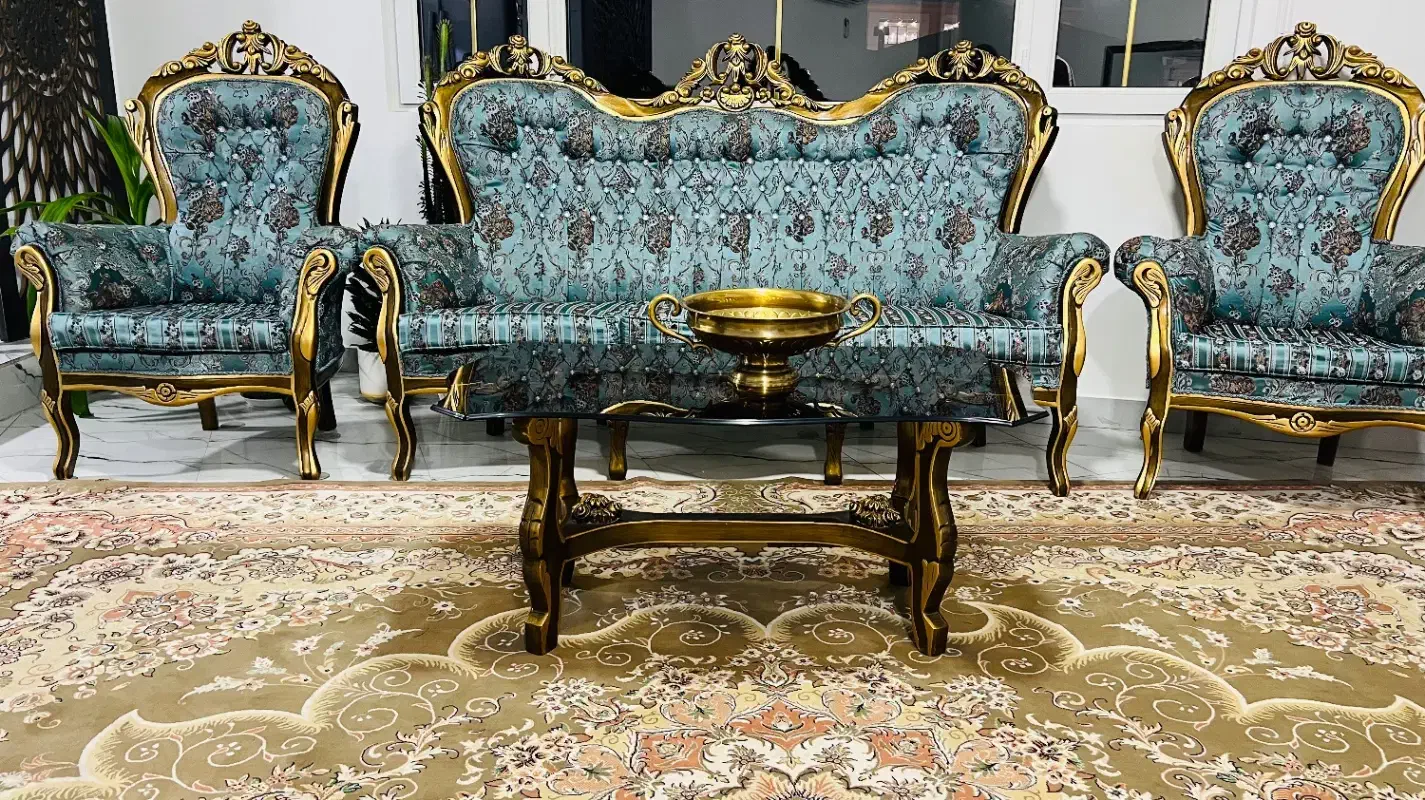 مبل سلطنتی ۹ نفره با چوب راش گرجستان|مبلمان خانگی و میز عسلی|الیگودرز, |دیوار