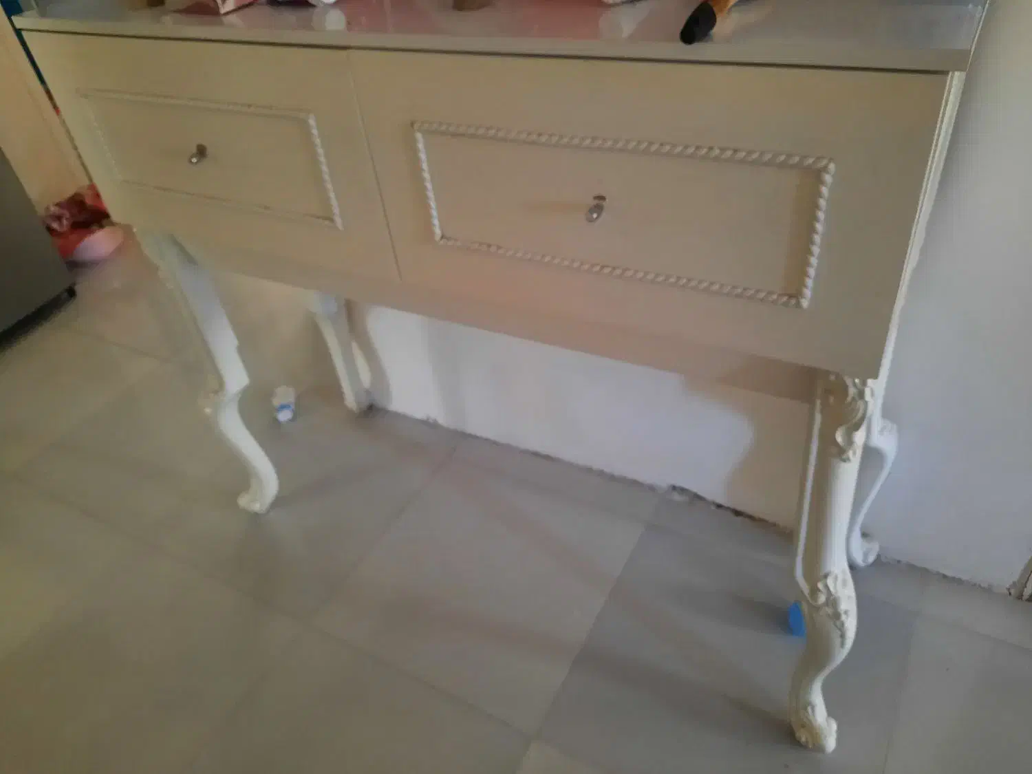 فروش کنسول سفید بهمراه آیینه|بوفه، ویترین، کنسول|شیراز, شهرک والفجر|دیوار