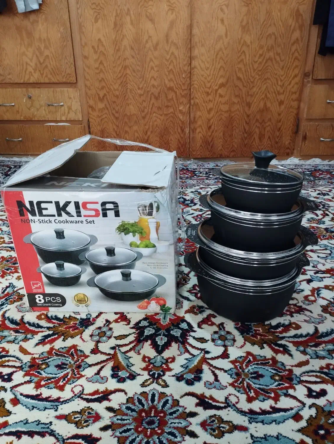 ظروف ۸پارچه تفلون باکیفیت وقیمت مناسب|ظروف پخت‌وپز|مینودشت, |دیوار