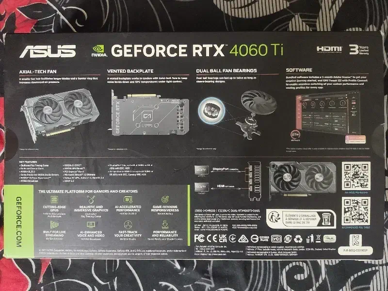 ASUS NVIDIA GEFORCE RTX 4060 Ti OC Edition 16GB|قطعات و لوازم جانبی رایانه|تهران, نیلوفر|دیوار