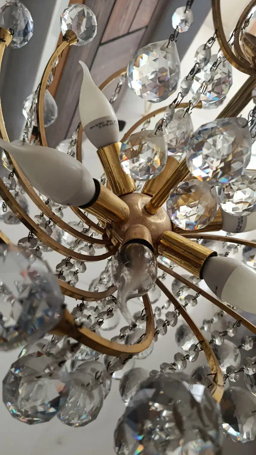 دو عدد لوستر تمام کریستال|لوستر و چراغ آویز|اراک, |دیوار