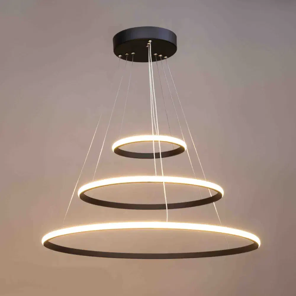 لوستر مدرن 3 حلقه گرد|لوستر و چراغ آویز|همدان, |دیوار