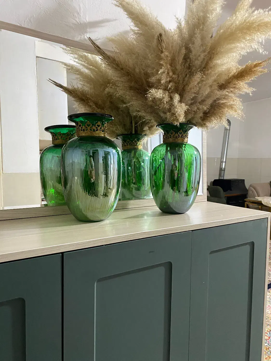 دو عدد گلدان شیشه ای دکوری|مجسمه، تندیس، ماکت|رباطکریم, رباطکریم|دیوار