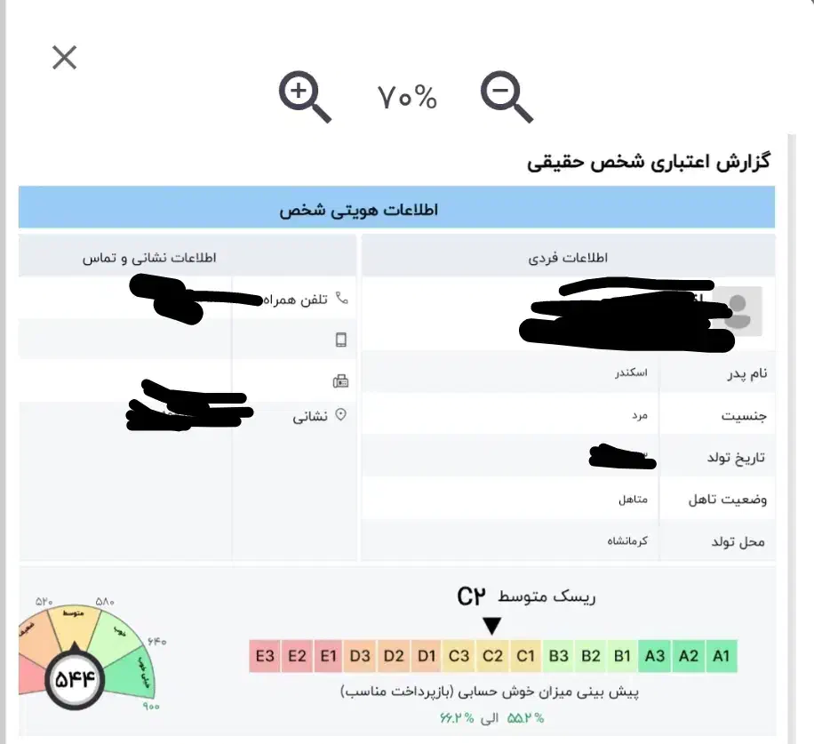 رتبه اعتباری c2|خدمات مالی، حسابداری، بیمه|قصرشیرین, |دیوار