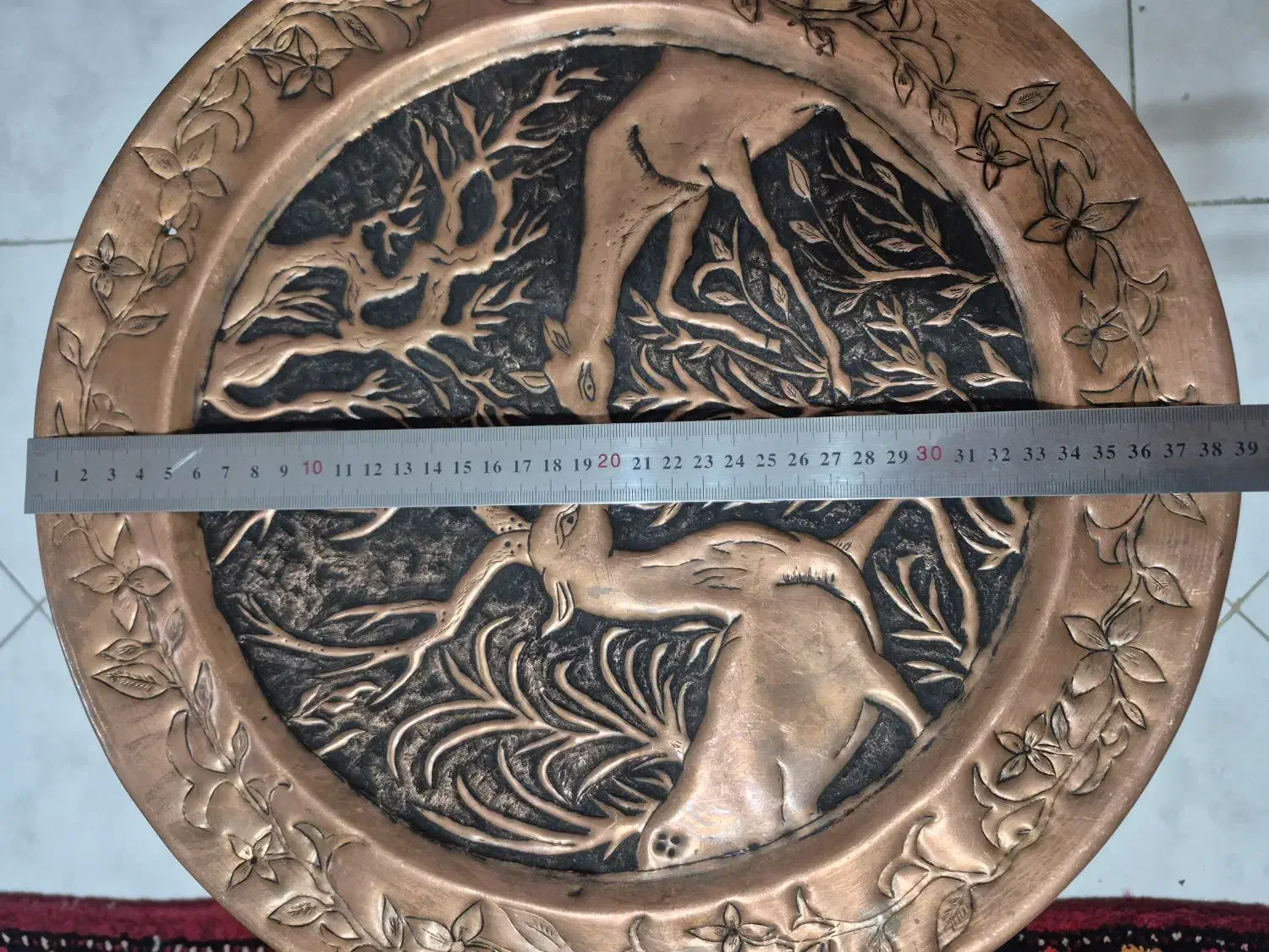 سینی مسی قدیمی و آنتیک|کلکسیون اشیاء عتیقه|تهران, باشگاه نفت|دیوار