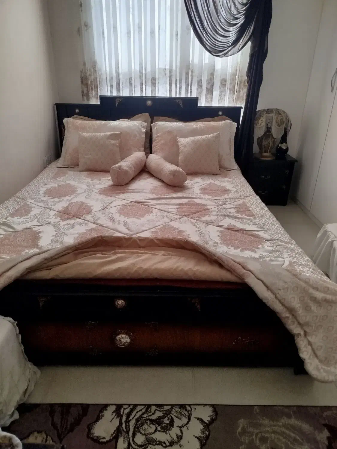 تختخواب همراه درآور وپاتختی|تخت و سرویس خواب|محمدیه-قزوین, |دیوار