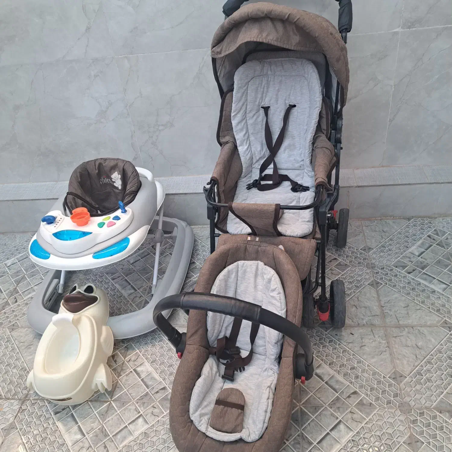 ست کامل کالسکه،کریر.کیف.در حد نو|کالسکه و لوازم جانبی|سیرجان, |دیوار