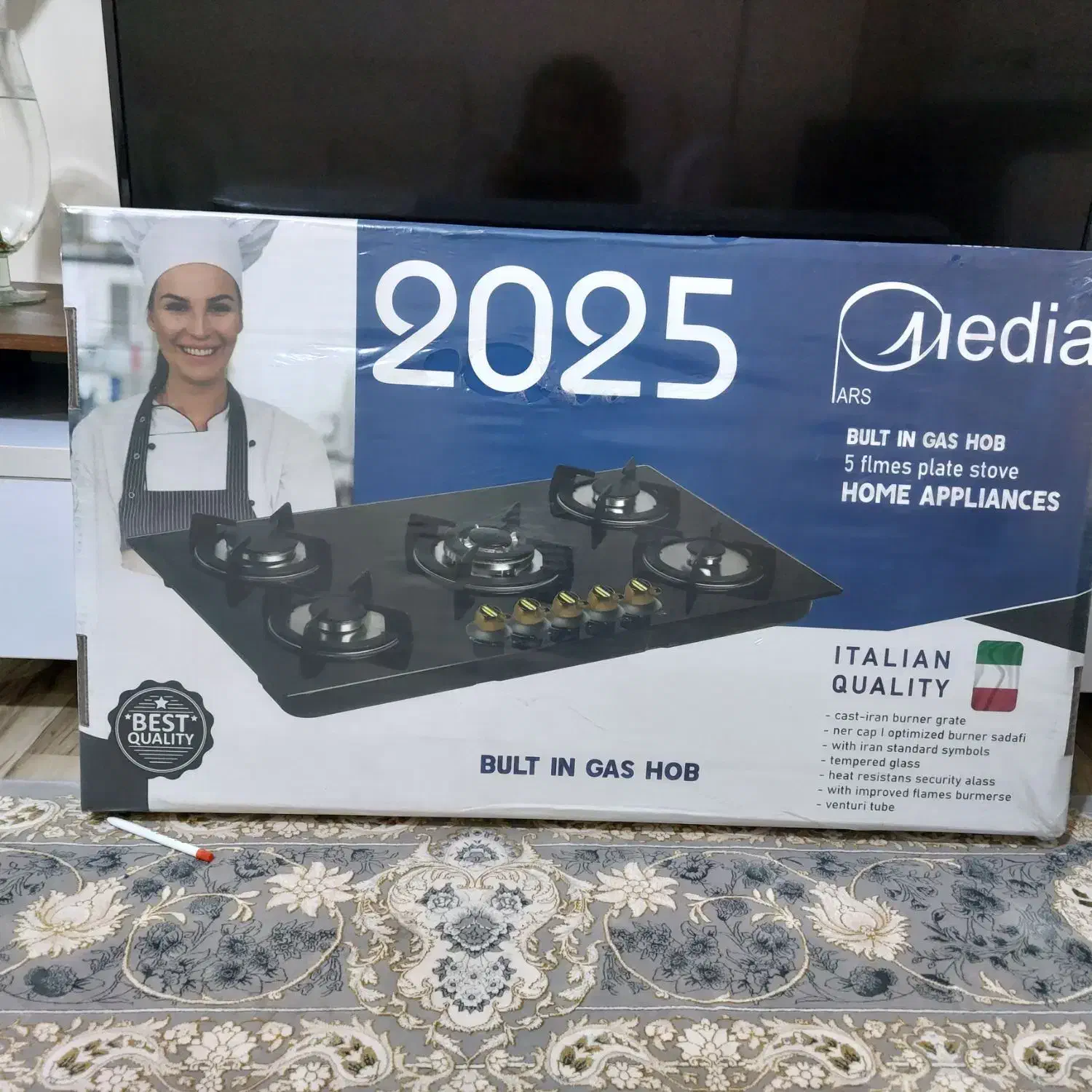 گاز صفحه ای مشکی صفحه شیشه ای ۵ شعله|اجاق گاز و لوازم برقی پختوپز|قرچک, شهرک طلائیه|دیوار