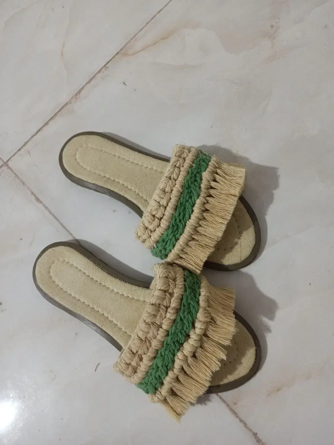 صندل مکرومه|کیف، کفش، کمربند|قم, کلهری|دیوار