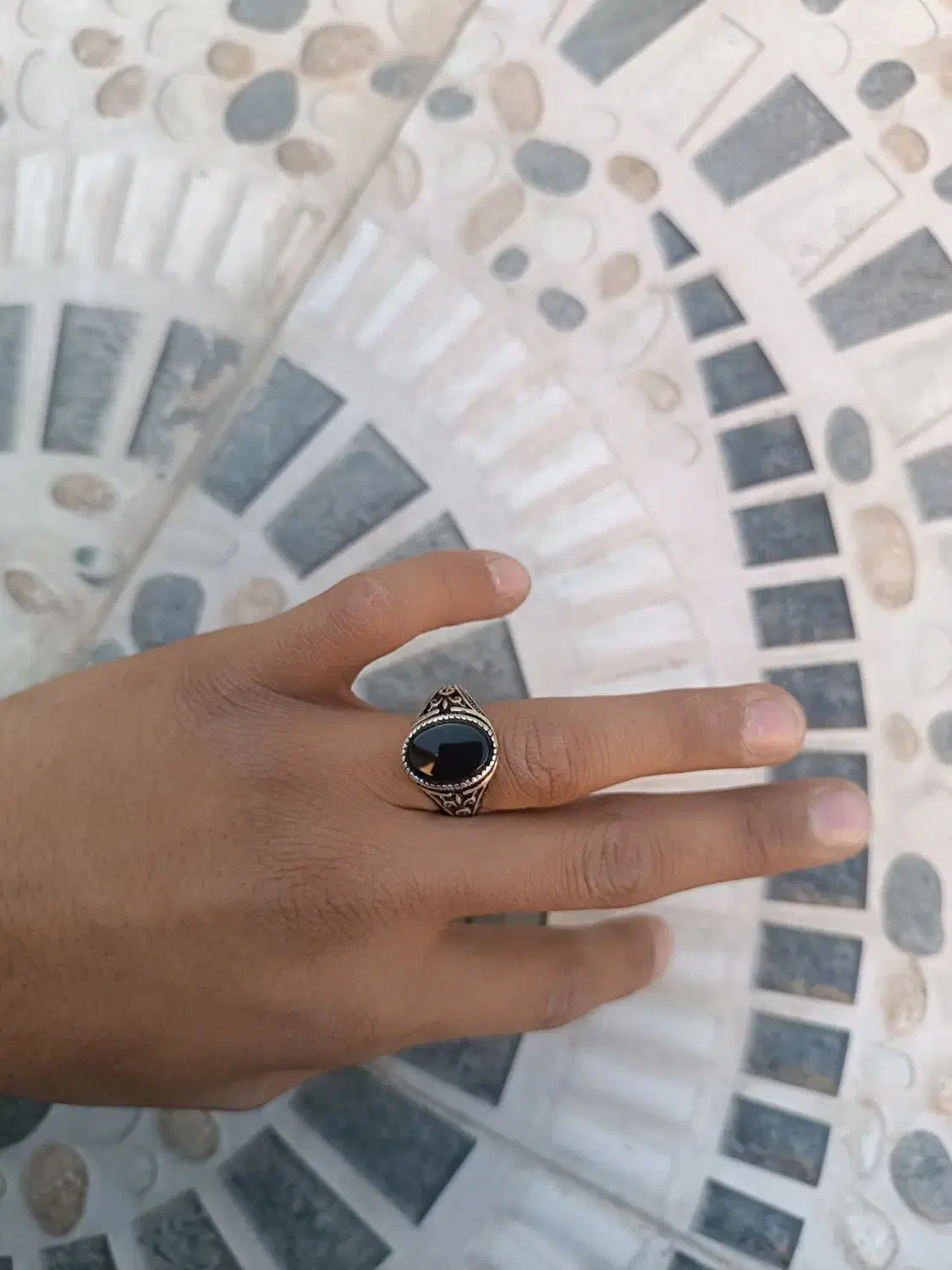 انگشتر مردانه عقیق مشکی|جواهرات|ایرانشهر, |دیوار