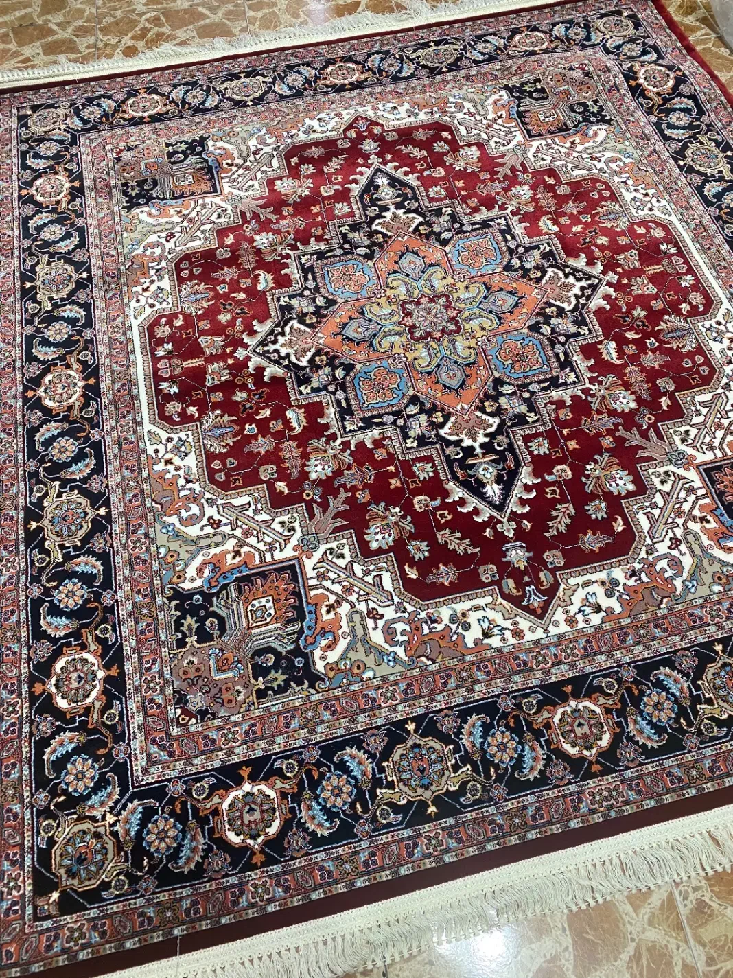 فرش180*200 150*350هریس لاکی تمام نخ(فرش کریم زاده)|فرش|تبریز, |دیوار