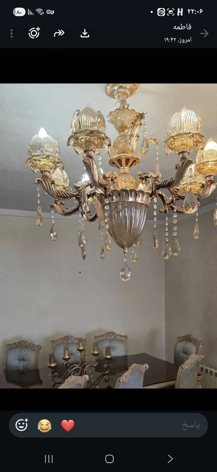 دو عدد لوستر ۸ شاخه با دو عدد دیوارکوب دو شاخه|لوستر و چراغ آویز|تهران, استخر|دیوار