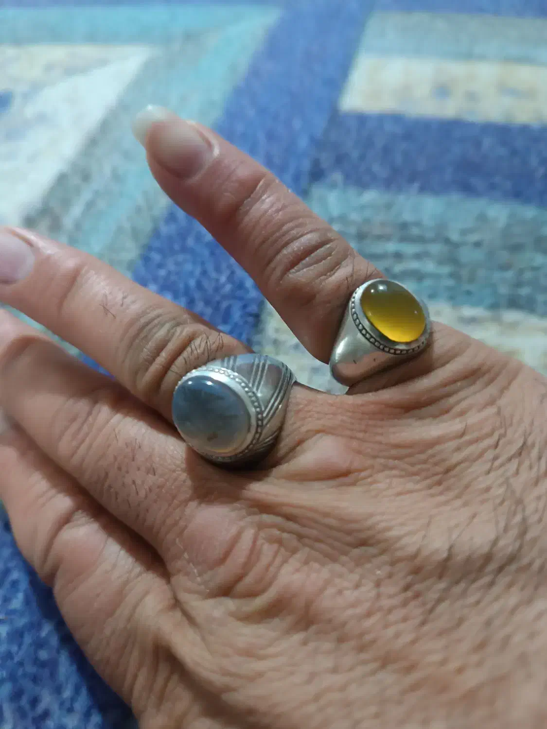 سه عدد انگشتر نقره دست ساز|کلکسیون اشیاء عتیقه|آران و بیدگل, |دیوار