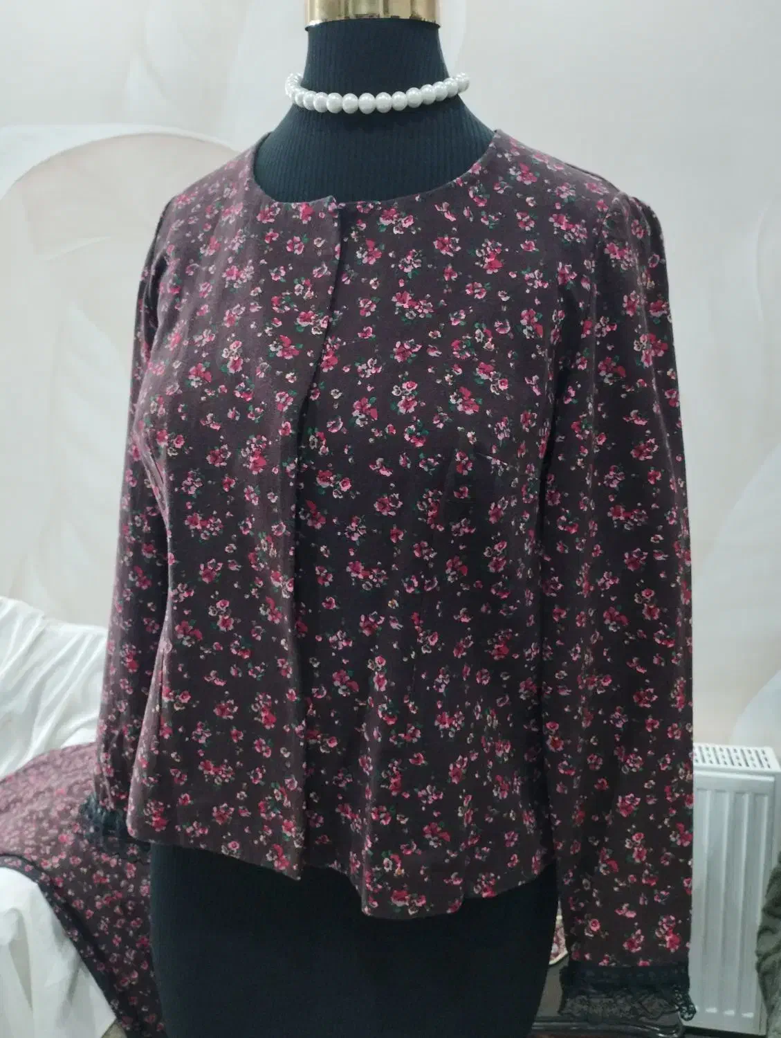 شومیز و دامن شلواری رنگ زرشکی سایز ۴۲الی۴۴|لباس|باقرشهر, |دیوار